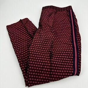 Zara Basic Floral Geometric Tapered Pants Side Stripe Large Eclectic Grandpa